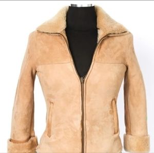 Branco Pelle Short Shearling Jacket